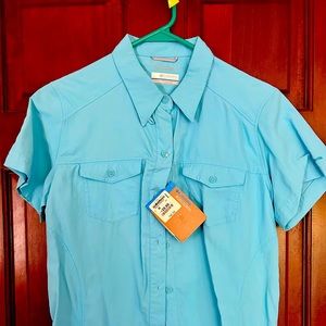 NWT Teal Columbia Sun Protection women’s golf shirt. Size M